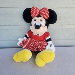 Vintage Minnie Mouse Plush 26" Doll Walt Disney World Red Dress Polka Dot Bow